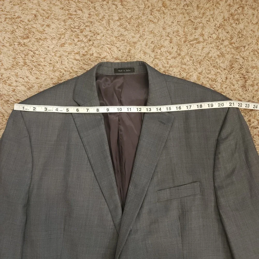 Lauren Ralph Lauren Gray Windowpane Mens 50L Blazer Sport Coat